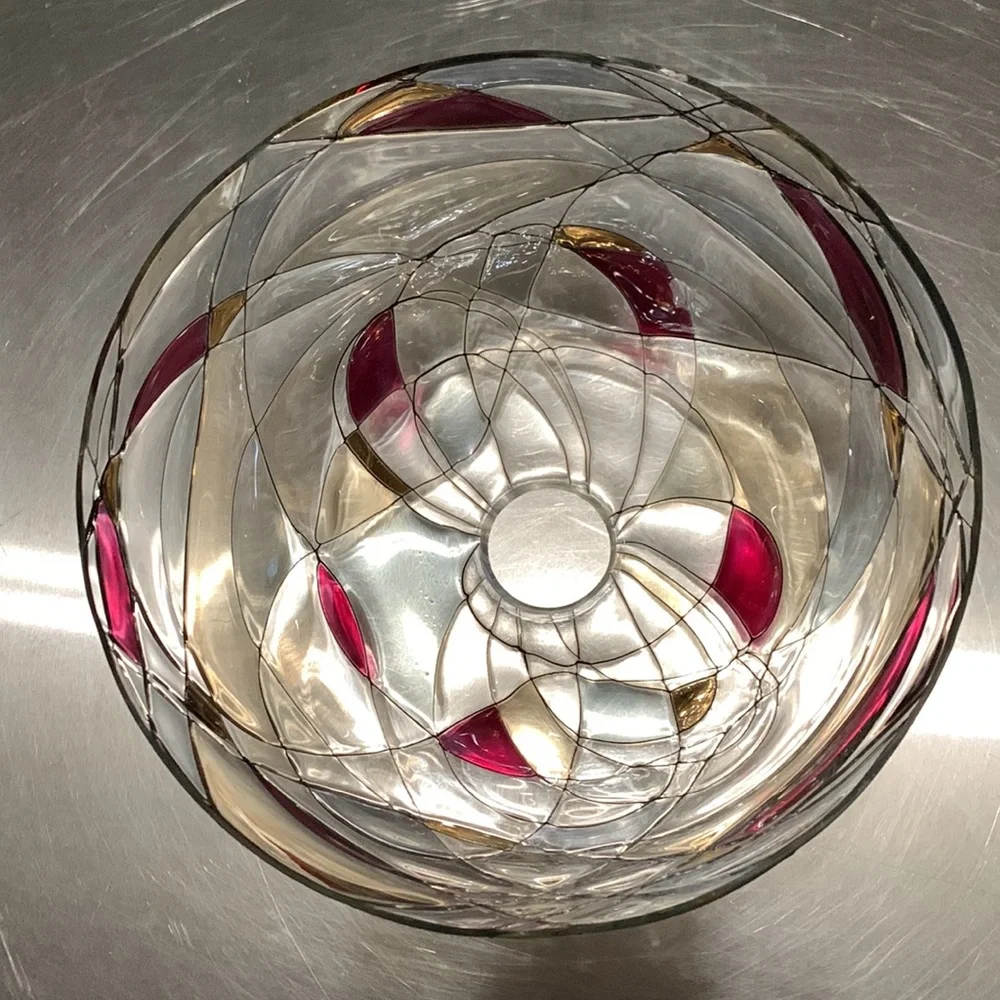 🚨🎉SOLD ELSEWHERE!🎉🚨Partylite Calypso Glass Mosaic Shade and Brass Stand - Picture 3 of 8